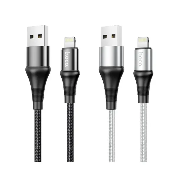КАБЕЛЬ HOCO X50 EXCELLENT CHARGING DATA ДЛЯ LIGHTNING 2,4A, 1M, СІРИЙ