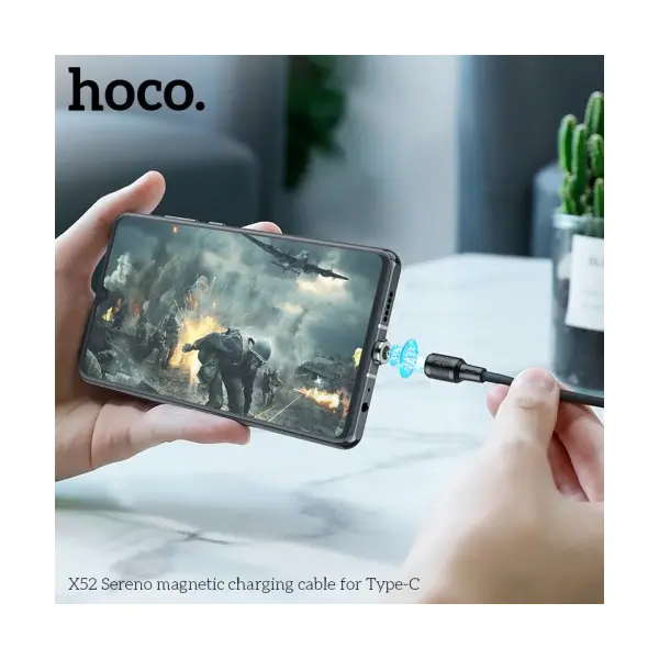 КАБЕЛЬ HOCO X52 SERENO MAGNETIC CHARGING CABLE ДЛЯ TYPE-C 2,4A, 1M, ЧОРНИЙ