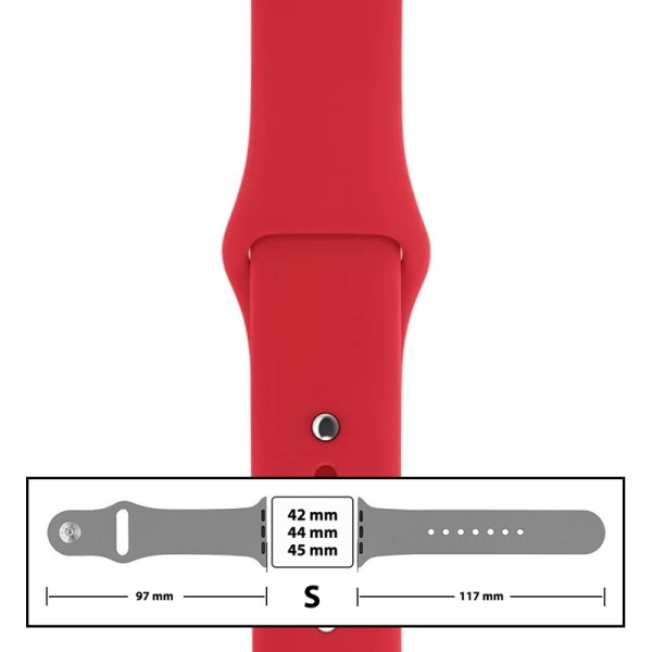 MR3_116117 Ремінець силіконовий для apple watch 42, 44, 45mm розмір s (14) червоний PRC
