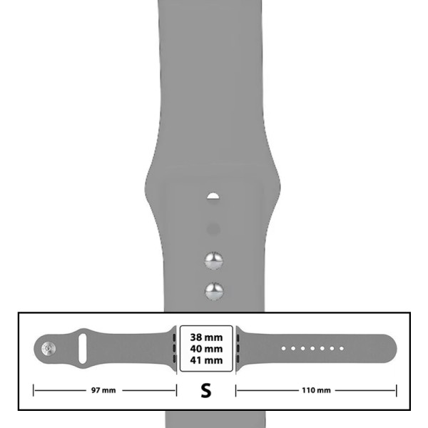 MR3_116119 Ремінець силіконовий для apple watch 38, 40, 41mm розмір s (26) light сірий, original prc PRC