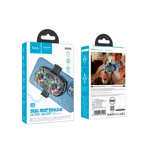 КУЛЕР ДЛЯ ТЕЛЕФОНУ HOCO GM36 MUSTANGO MOBILE PHONE DUAL COOLER, ЧОРНИЙ