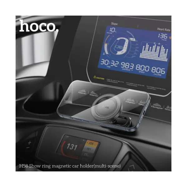 MR4_138658 Автотримач hoco h58 show ring magnetic car holder (multi-scene), чорний 