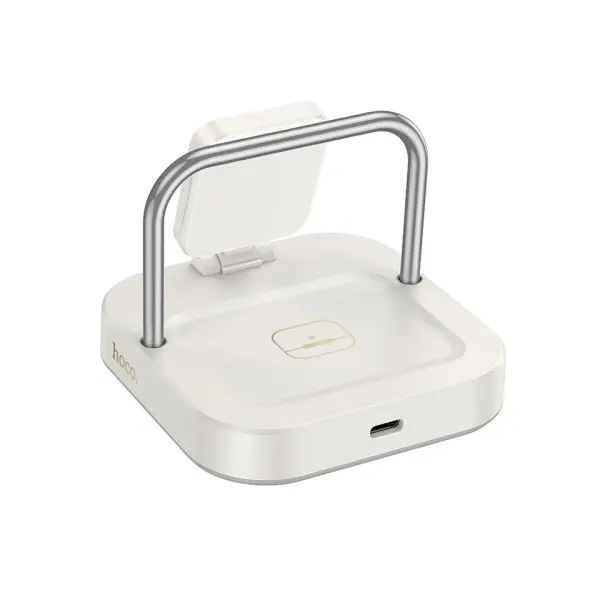 БЕЗДРОТОВИЙ ЗАРЯДНИЙ ПРИСТРІЙ HOCO CQ16A ASTUTE 3IN1 DESKTOP CHARGER+WATCH CHARGER MILKY, БІЛИЙ