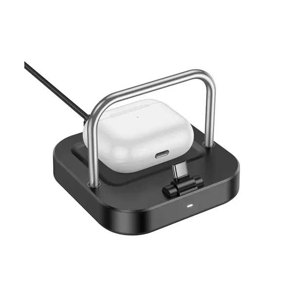 БЕЗДРОТОВИЙ ЗАРЯДНИЙ ПРИСТРІЙ MAGSAFE HOCO CQ16B ASTUTE 2IN1 DESKTOP CHARGER, ЧОРНИЙ