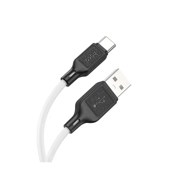 КАБЕЛЬ HOCO X90 COOL SILICONE CHARGING DATA CABLE ДЛЯ TYPE-C, 3A, 1M, БІЛИЙ