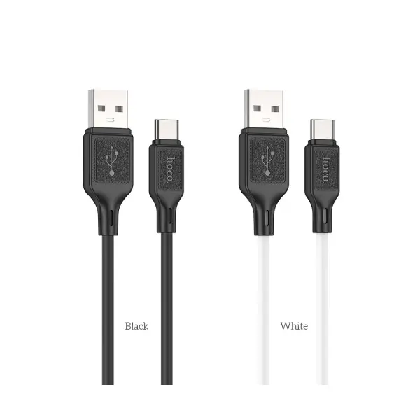 КАБЕЛЬ HOCO X90 COOL SILICONE CHARGING DATA CABLE ДЛЯ TYPE-C, 3A, 1M, БІЛИЙ