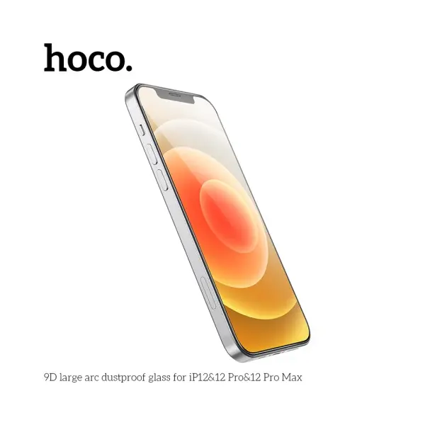ЗАХИСНЕ СКЛО HOCO A34 9D LARGE ARC DUSTPROOF ДЛЯ IPHONE 12, 12 PRO, ЧОРНИЙ