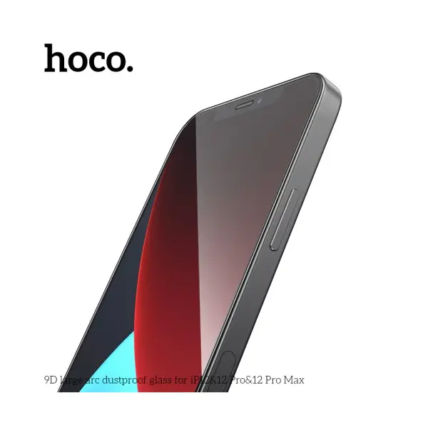 ЗАХИСНЕ СКЛО HOCO A34 9D LARGE ARC DUSTPROOF ДЛЯ IPHONE 12, 12 PRO, ЧОРНИЙ
