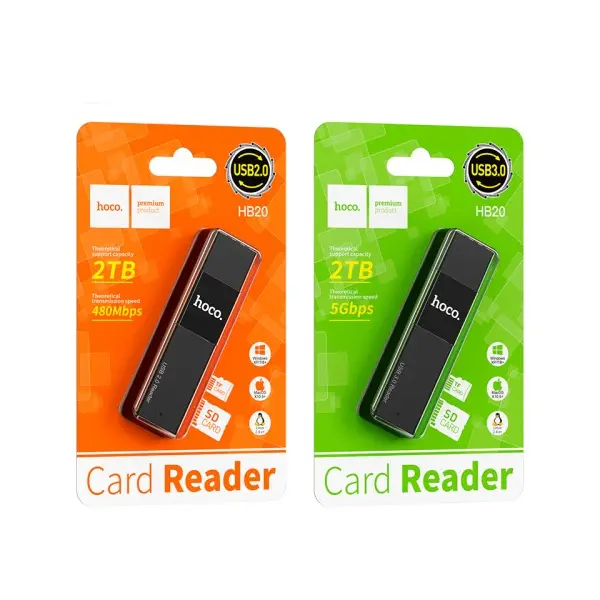 КАРТРИДЕР HOCO HB20 MINDFUL 2IN1 USB2.0, ЧОРНИЙ