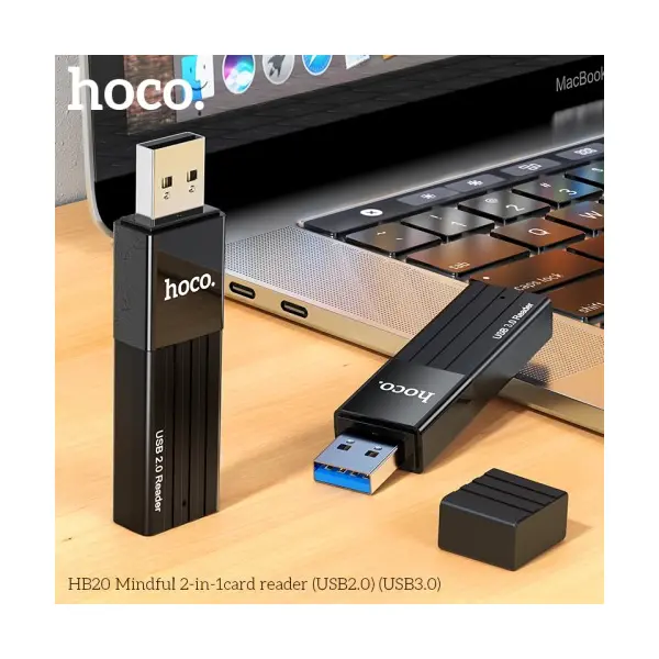 КАРТРИДЕР HOCO HB20 MINDFUL 2IN1 USB3.0, ЧОРНИЙ