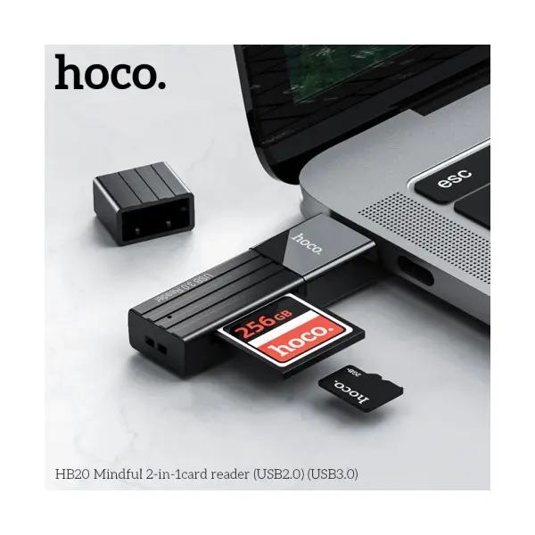 КАРТРИДЕР HOCO HB20 MINDFUL 2IN1 USB3.0, ЧОРНИЙ