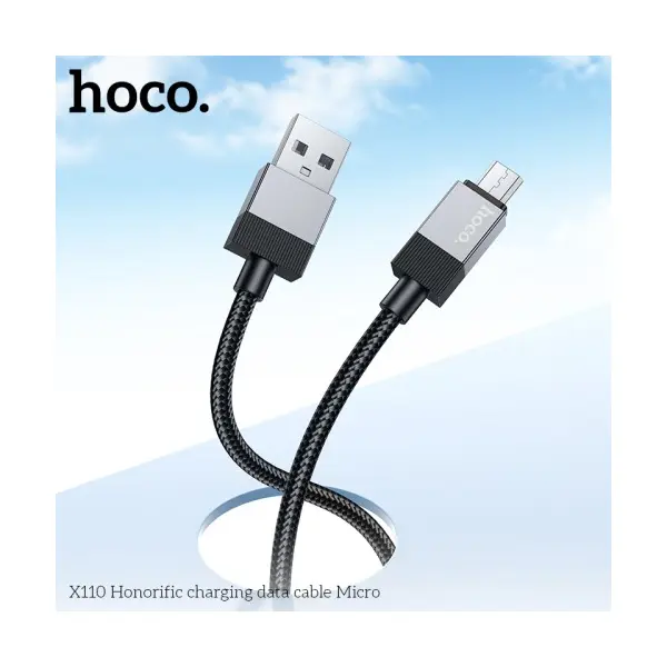 КАБЕЛЬ HOCO X110 HONORIFIC CHARGING DATA CABLE MICRO 2,4A, 1M, ЧОРНИЙ