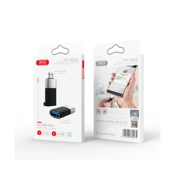 MR4_139043 Перехідник xo nb149-g usb2.0 to micro, чорний 