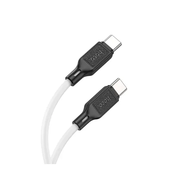 КАБЕЛЬ PD HOCO X90 COOL SILICONE CHARGING DATA CABLE PD-TO-TYPE-C 3A, PD60W, 1M, БІЛИЙ