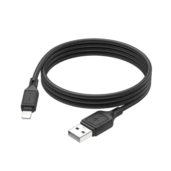 MR4_139101 Кабель hoco x90 cool silicone charging data cable для lightning, 2,4a, 1m, чорний 