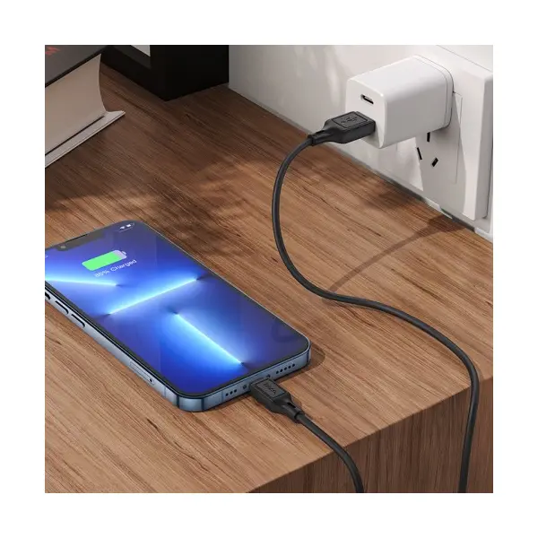 КАБЕЛЬ HOCO X90 COOL SILICONE CHARGING DATA CABLE ДЛЯ LIGHTNING, 2,4A, 1M, ЧОРНИЙ