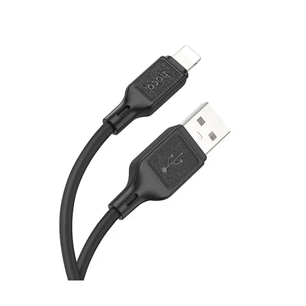 КАБЕЛЬ HOCO X90 COOL SILICONE CHARGING DATA CABLE ДЛЯ LIGHTNING, 2,4A, 1M, ЧОРНИЙ