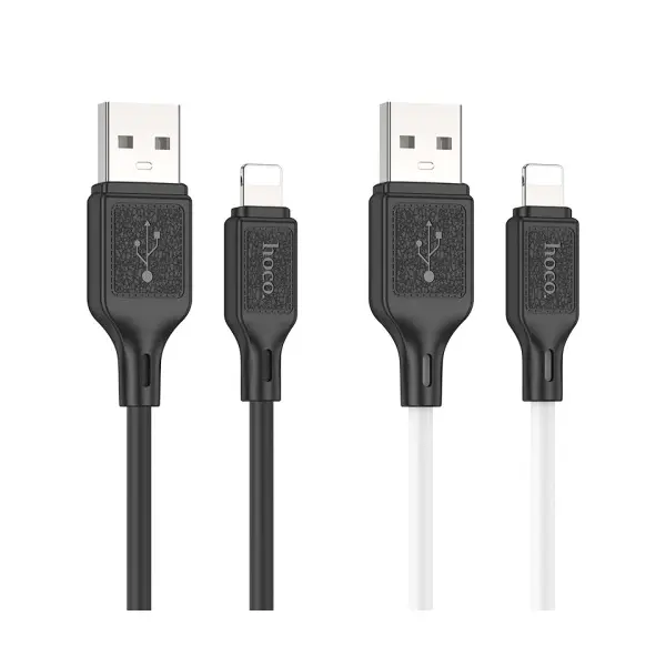 КАБЕЛЬ HOCO X90 COOL SILICONE CHARGING DATA CABLE ДЛЯ LIGHTNING, 2,4A, 1M, ЧОРНИЙ