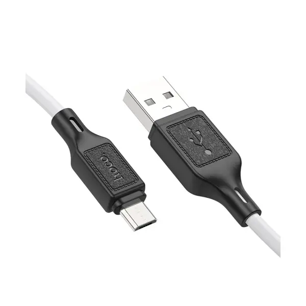 MR4_139102 Кабель hoco x90 cool silicone charging data cable для micro, 2,4a, 1m, білий 