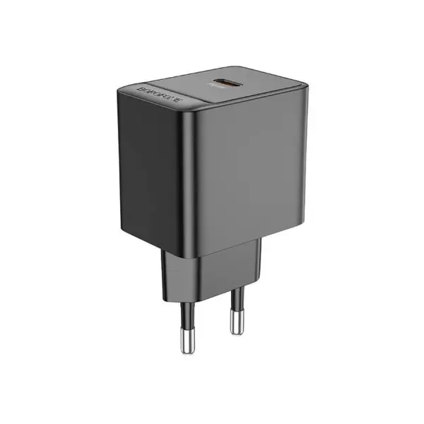 МЕРЕЖЕВИЙ ЗАРЯДНИЙ ПРИСТРІЙ BOROFONE BAS15A ERUDITE SINGLE PORT PD30W, ЧОРНИЙ