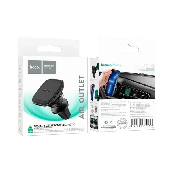 MR4_139464 Автотримач hoco h29 brilliant magnetic car holder (air outlet), чорний 