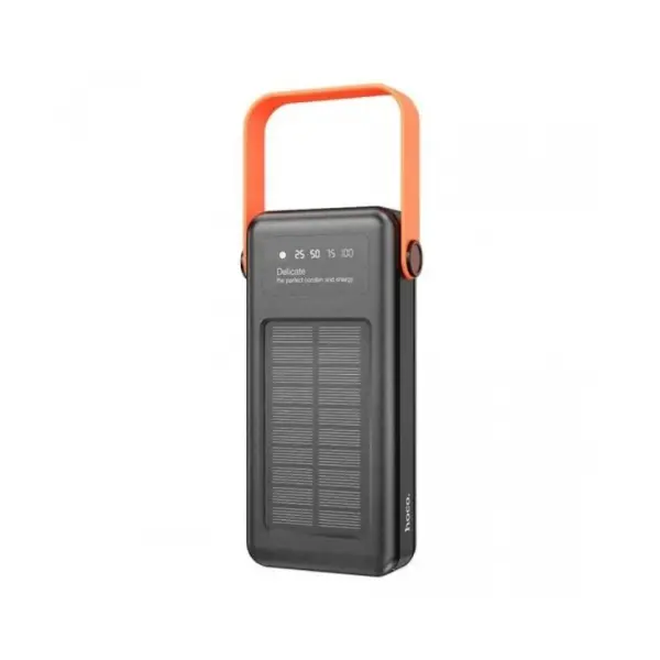 ЗОВНІШНІЙ АКУМУЛЯТОР POWER BANK HOCO DB33 PLUS RISING ІЗ СОНЯЧНОЮ ПАНЕЛЛЮ 22.5W+PD20W SUN SOLAR 30 000MAH, ЧОРНИЙ