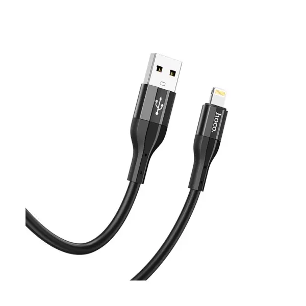 MR4_139629 Кабель hoco x72 creator silicone charging data cable для lightning 2,4a, 1m, чорний 