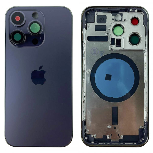 MR1_101937 Корпус телефона для iphone 14 pro (з кнопками та sim лоток) deep пурпуровий h/c (global: sim, esim) PRC