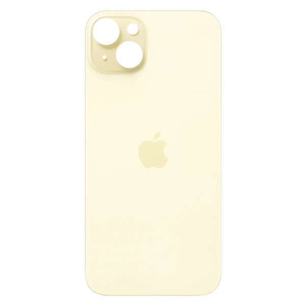MR1_101948 Задняя крышка для iphone 15 plus желтый (большой вырез под камеру) PRC