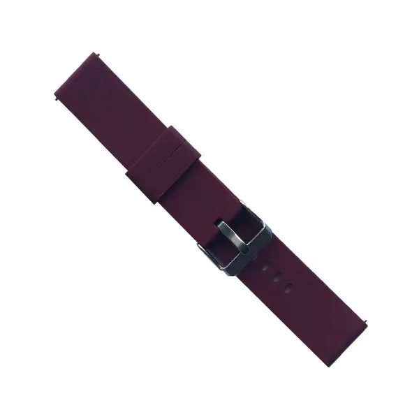 MR4_139936 Ремінець silicone metal claps 20mm, червоний wine 