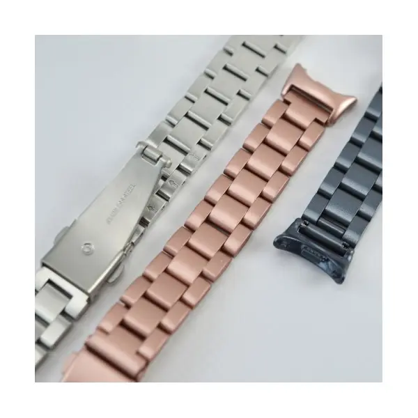 MR4_139977 Ремінець для xiaomi mi band 3, 4, 5, 6 3-bead metal band, сірий 