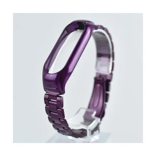 MR4_139977 Ремінець для xiaomi mi band 3, 4, 5, 6 3-bead metal band, сірий 