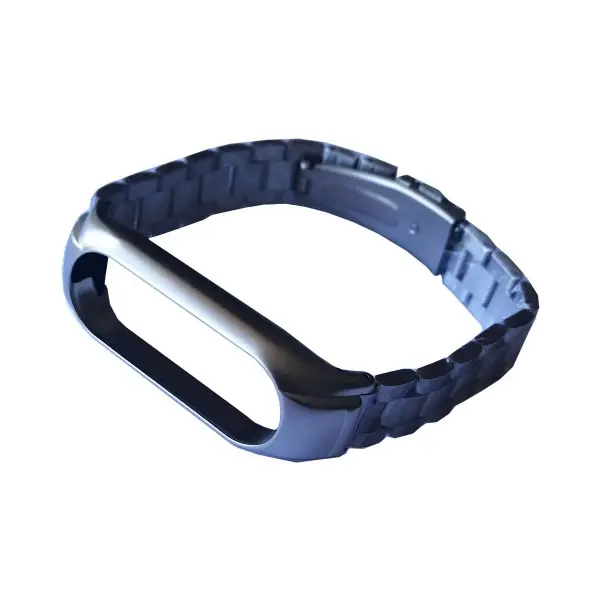 MR4_139977 Ремінець для xiaomi mi band 3, 4, 5, 6 3-bead metal band, сірий 