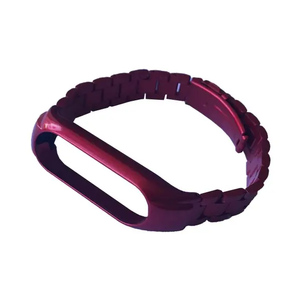 РЕМІНЕЦЬ ДЛЯ XIAOMI MI BAND 3, 4, 5, 6 3-BEAD METAL BAND ЧЕРВОНИЙ
