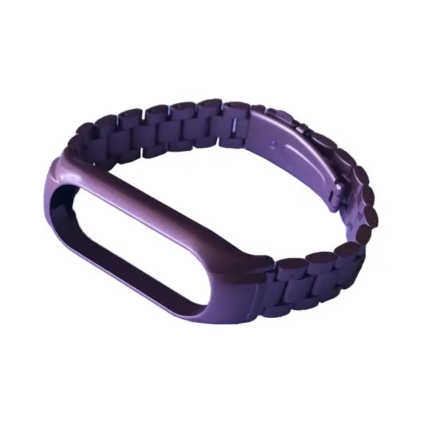 MR4_139987 Ремінець для xiaomi mi band 3, 4, 5, 6 3-bead metal band рожевий gold 