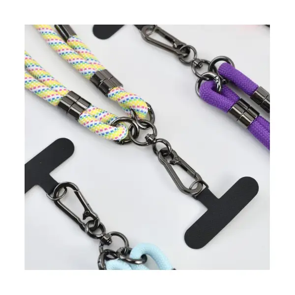 ШНУРОК LONG (150CM) 8MM З КАРАБІНОМ + ТРИМАЧ ДЛЯ ЧОХЛІВ (УНІВЕРСАЛЬНИЙ) ЖОВТИЙ MIX