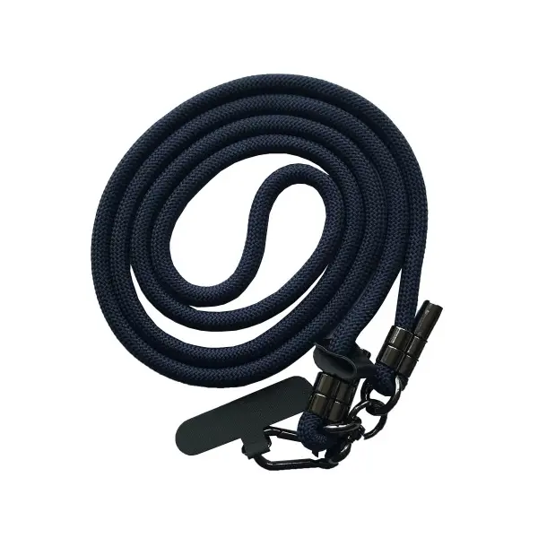 ШНУРОК LONG (150CM) 8MM З КАРАБІНОМ + ТРИМАЧ ДЛЯ ЧОХЛІВ (УНІВЕРСАЛЬНИЙ) DARK СИНІЙ