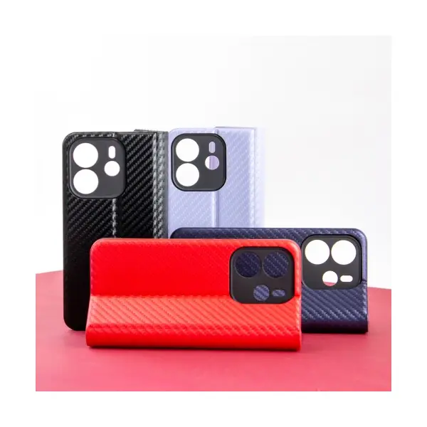 MR4_140208 Чехол-книжка carbone для redmi note 14 pro 4g червоний PRC