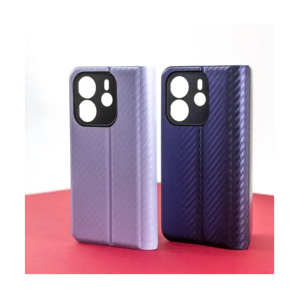 ЧЕХОЛ-КНИЖКА CARBONE ДЛЯ SAMSUNG A56 5G DARK СИНІЙ