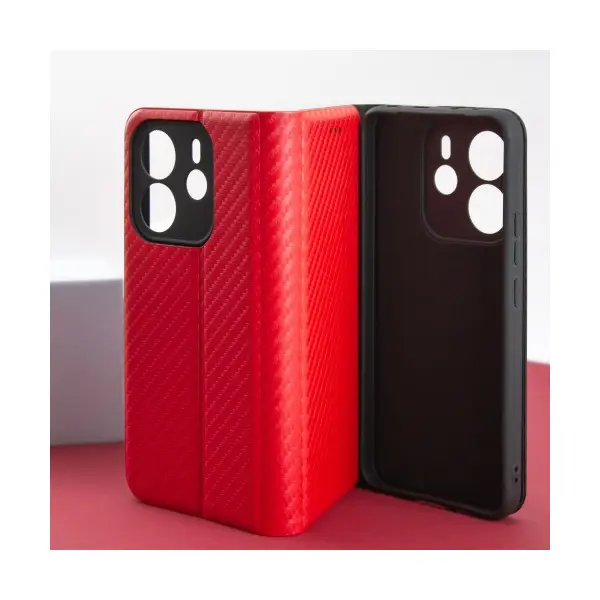 ЧЕХОЛ-КНИЖКА CARBONE ДЛЯ REDMI NOTE 13 4G, ЧОРНИЙ