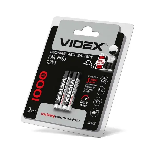 MR4_140255 Акумулятор videx r03 1000mah (передзаряд) blister 2 