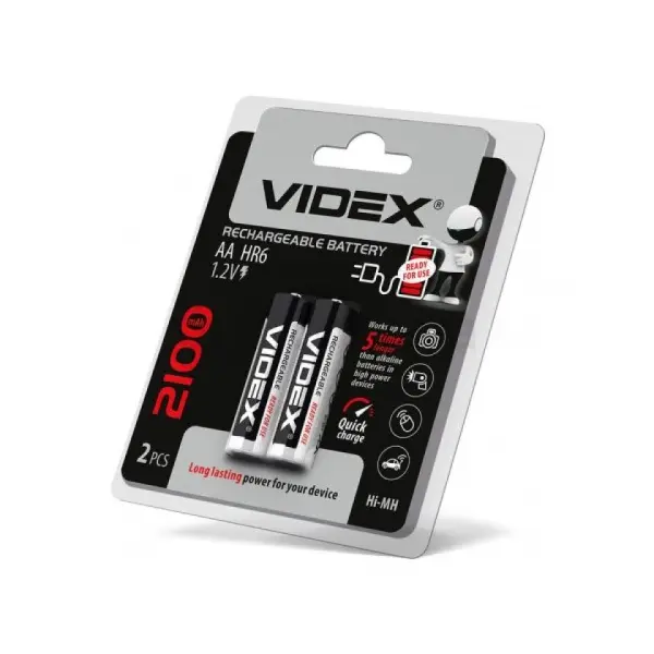 АКУМУЛЯТОР VIDEX R6 2100MAH (ПЕРЕДЗАРЯД) BLISTER 2