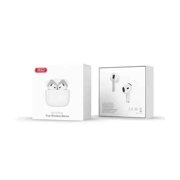 НАВУШНИКИ БЕЗДРОТОВІ XO T6 PODS BLUETOOTH HEADSET (6TH GENERATION), БІЛИЙ