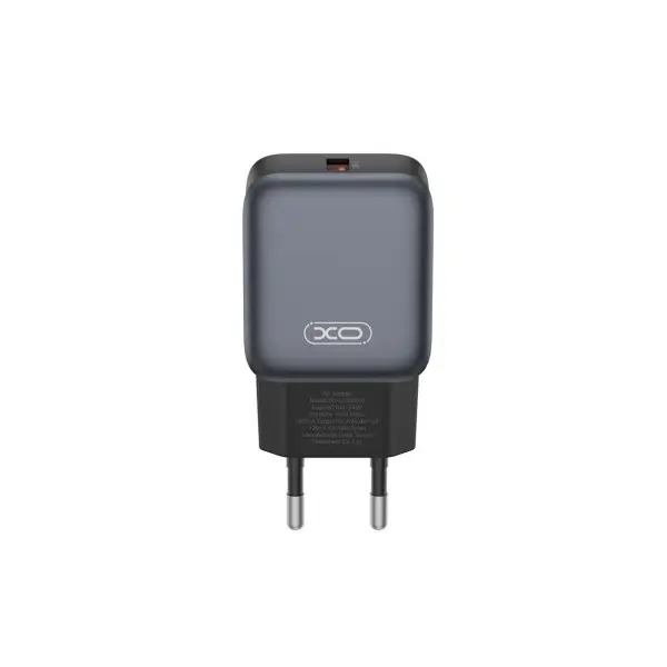 МЕРЕЖЕВИЙ ЗАРЯДНИЙ ПРИСТРІЙ XO L152 (EU) QC18W 1USB-A FAST CHARGER, ЧОРНИЙ