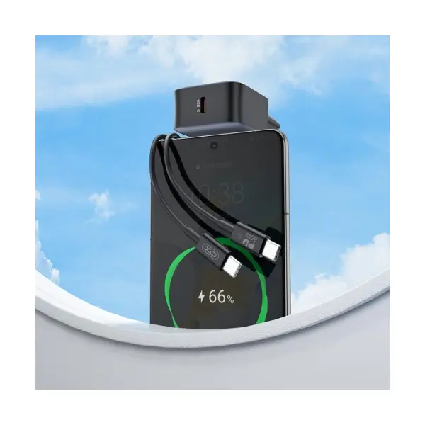 МЕРЕЖЕВИЙ ЗАРЯДНИЙ ПРИСТРІЙ XO L155 (EU) PD30W 1TYPE-C FAST CHARGER, ЧОРНИЙ