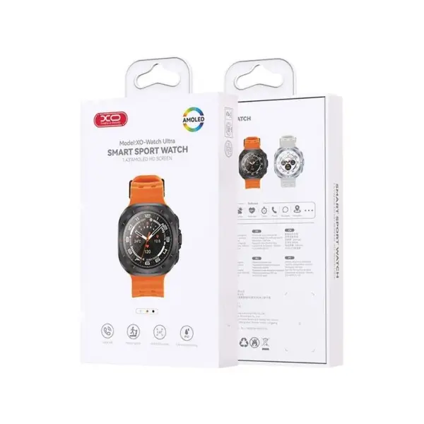 СМАРТ-ГОДИННИК XO WATCH ULTRA AMOLED SCREEN SMART SPORTS TALKING WATCH SPORT ПОМАРАНЧЕВИЙ