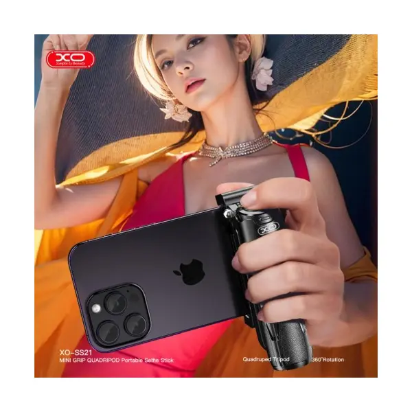 МУЛЬТІ-МОНОПОД XO SS21 3IN1 MULTI-FUNCTION MINI BT SELFIE STICK, CAMERA AID, ЧОРНИЙ
