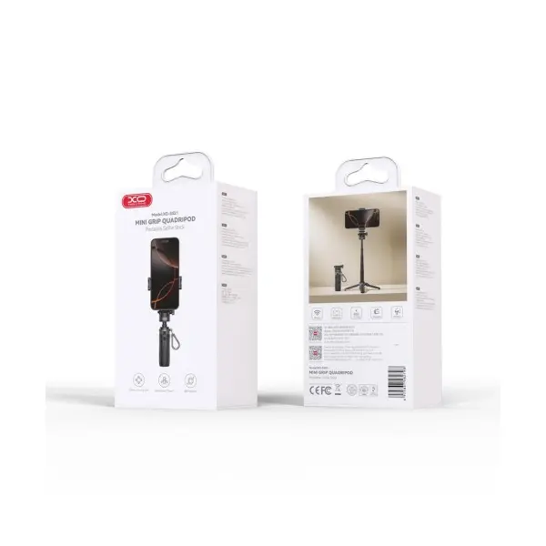 МУЛЬТІ-МОНОПОД XO SS21 3IN1 MULTI-FUNCTION MINI BT SELFIE STICK, CAMERA AID, ЧОРНИЙ