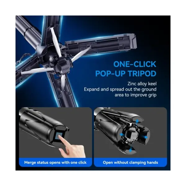 МУЛЬТІ-МОНОПОД XO SS22 4IN1 MAGNETIC MULTI-FUNCTION MINI BT SELFIE STICK, PHOTO BOOSTER, ЧОРНИЙ