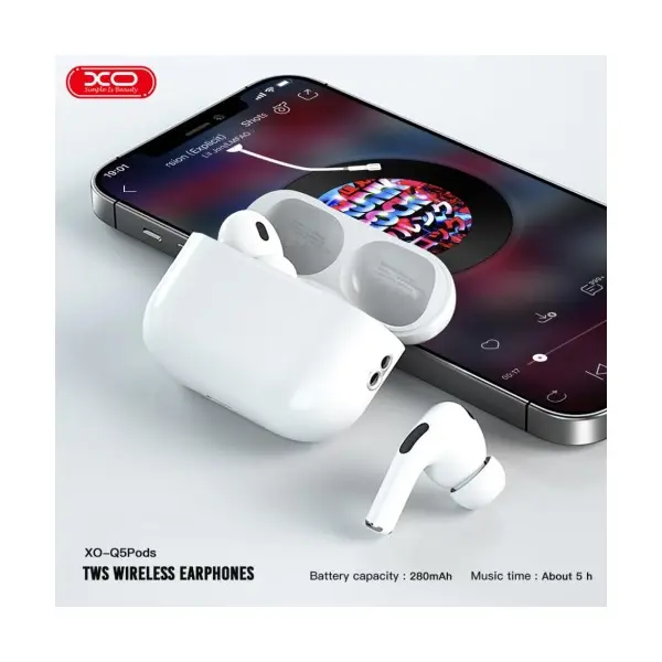 MR4_140349 Навушники бездротові xo q5 pods bluetooth headset, білий 